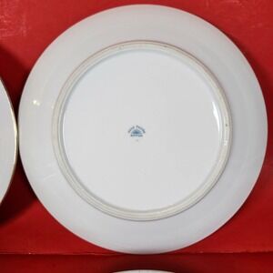 Vintage Hand Painted Nippon Plates Set of 4 Pink Roses Gold Rim Dining